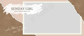 棕色背景撕裂风照片相册7