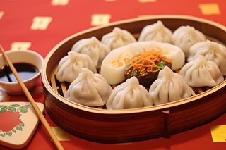 饺子包饺子新年团聚吃饺子美食摄影图