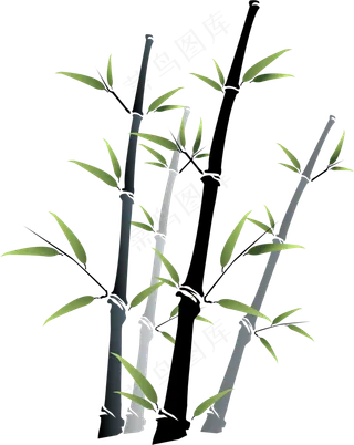 中国风水墨竹子图片古风竹叶竹林水彩手绘插画PNG免扣设计