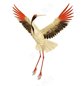 仙鹤国风插画免抠