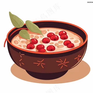 腊八粥食物卡通插画插图背景