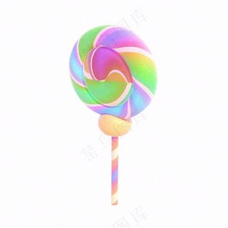 彩虹棒棒糖甜蜜卡通插画免抠