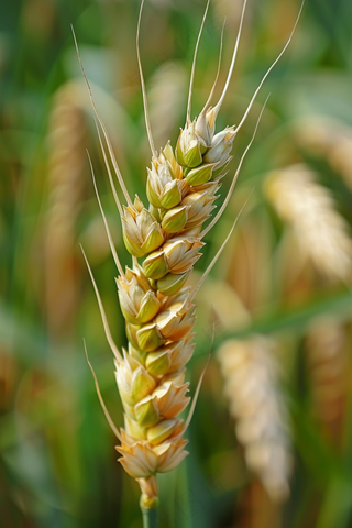 金秋麦芒麦穗秋收摄影图