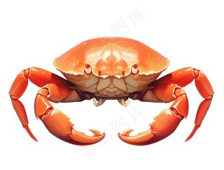 螃蟹卡通插画免抠