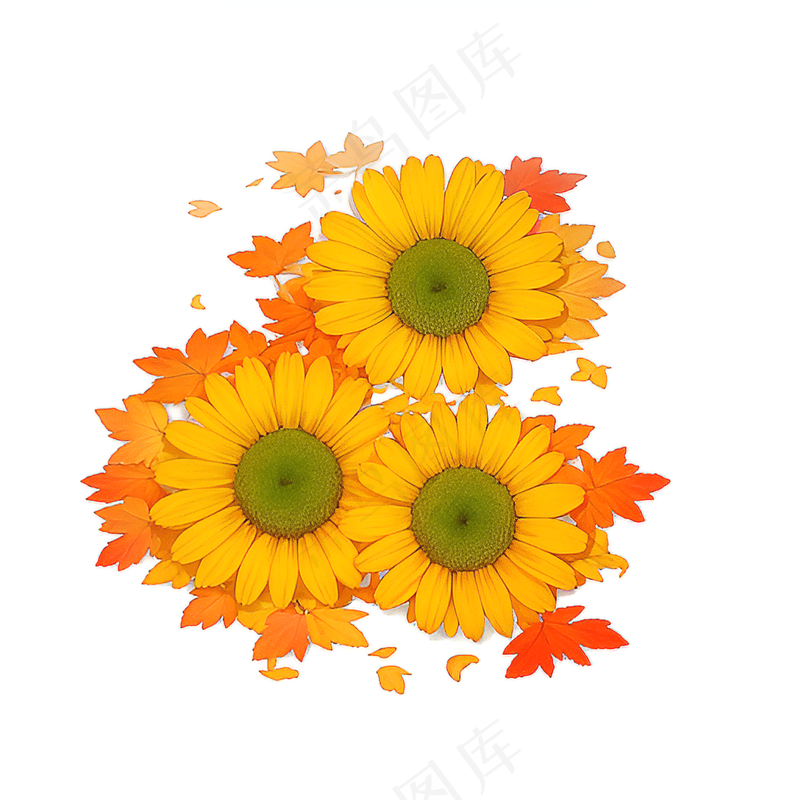 黄色向日葵花朵免抠素材8