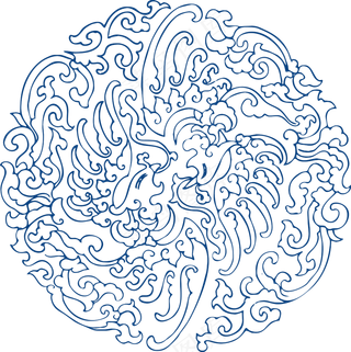 古代青花瓷图案花纹中国风图案祥云纹理传统图腾矢量AI设计免扣素材