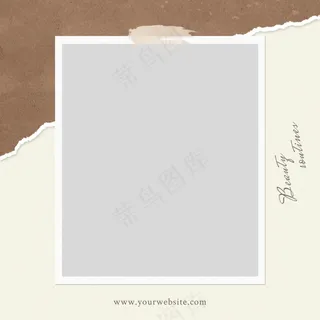 棕色背景撕裂风照片正方形相册3