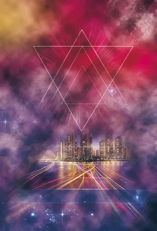 炫彩朦胧迷醉城市酒吧背景