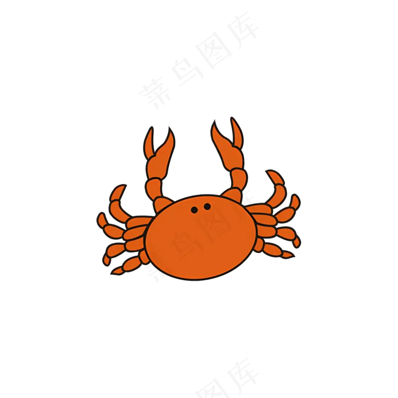 免扣红色的卡通螃蟹