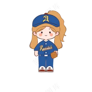 棒球女孩 免抠素材透明底