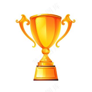金色奖杯卡通插画免抠
