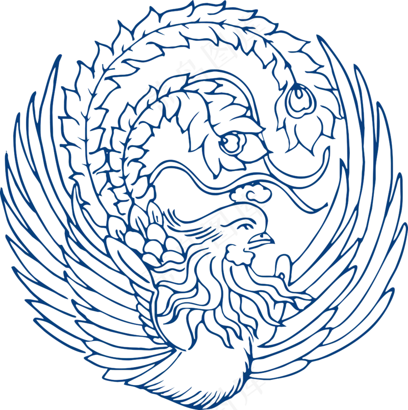 古代青花瓷图案花纹中国风图案祥云纹理传统图腾PNG免扣素材