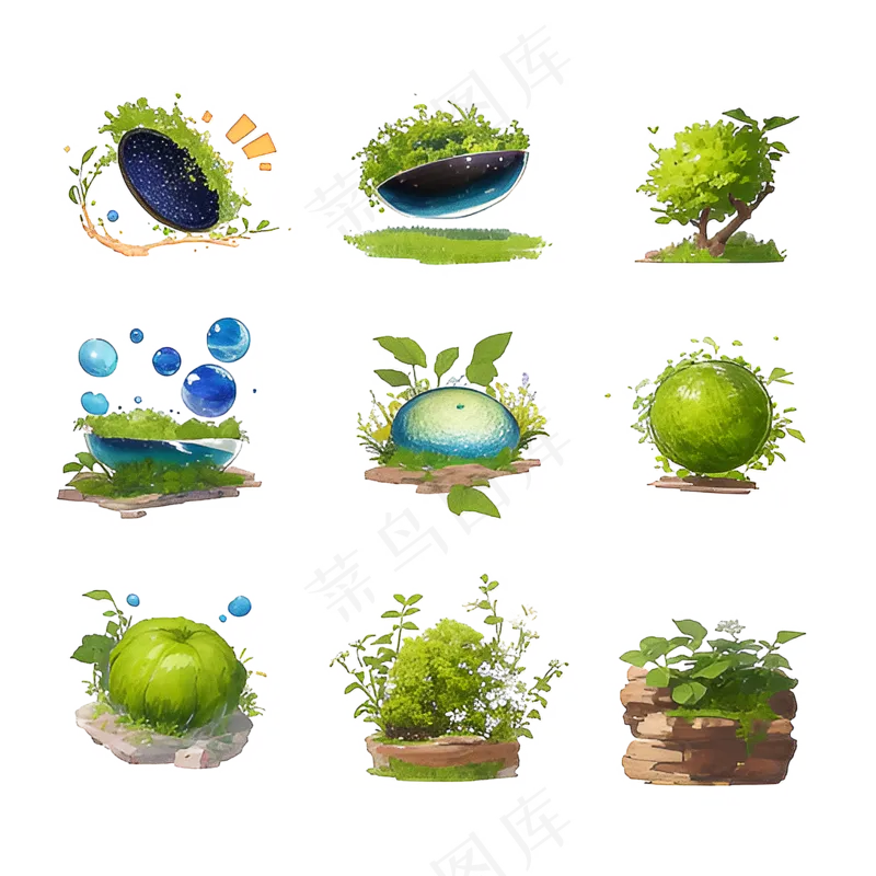 手绘练习小植物花草系列8