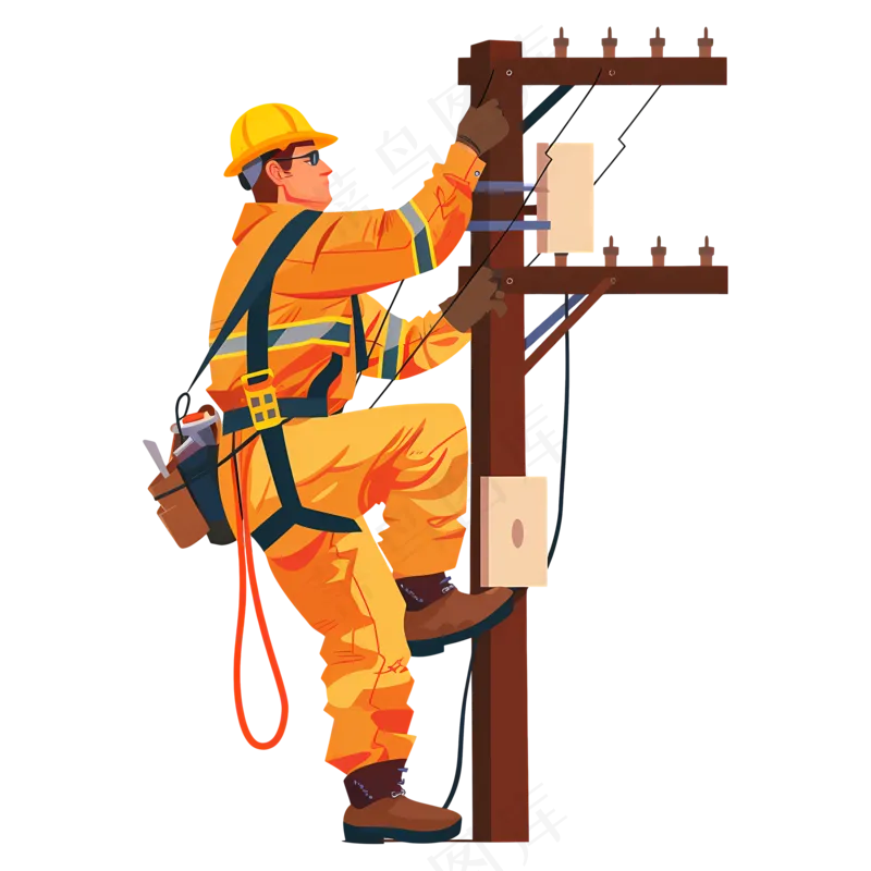 免抠卡通电工人员