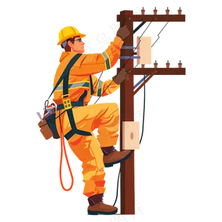 免抠卡通电工人员