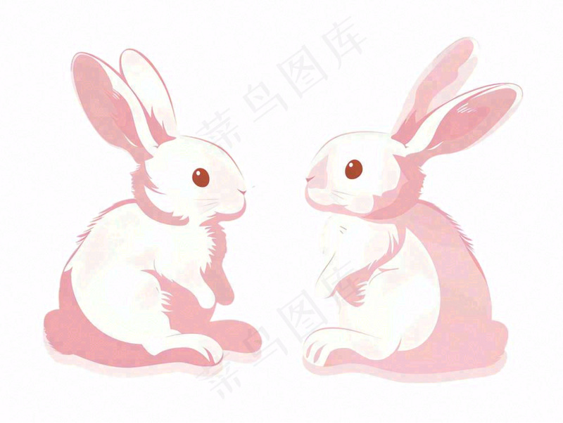 小白兔动物卡通插画免抠(1232x928)