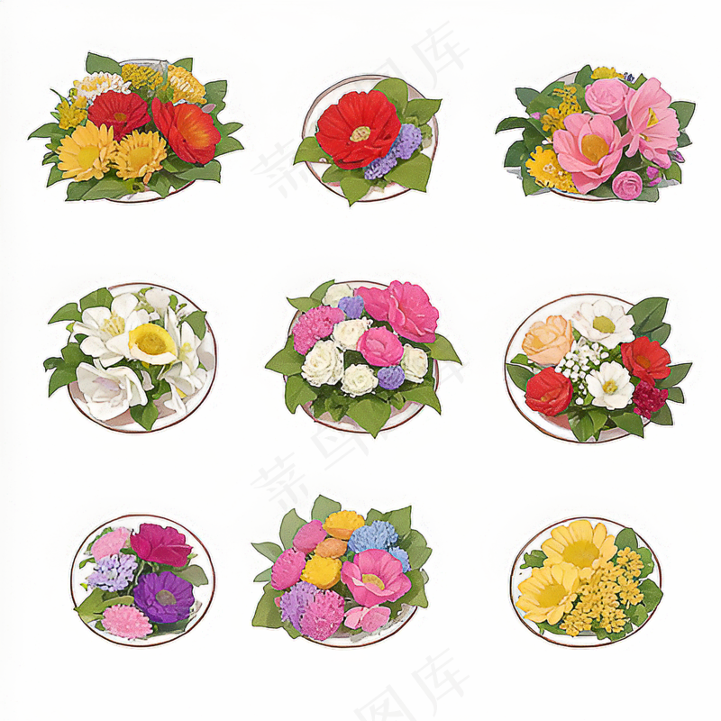 红色黄色粉色玫瑰花免抠素材196