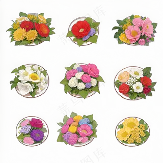 红色黄色粉色玫瑰花免抠素材196