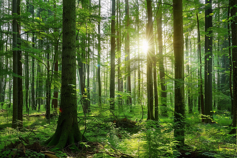 山林森林阳光绿色大自然风景摄影图