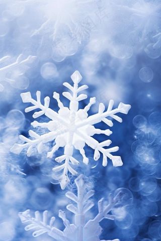 雪景简约蓝色清新背景