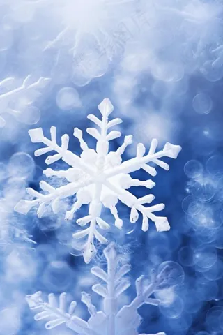 雪景简约蓝色清新背景