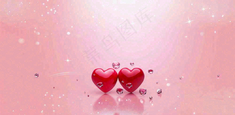 红色金色心形情人节七夕浪漫光斑情人节爱心背景(1568x768)