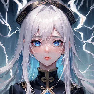 卡通忧伤女生头像图片