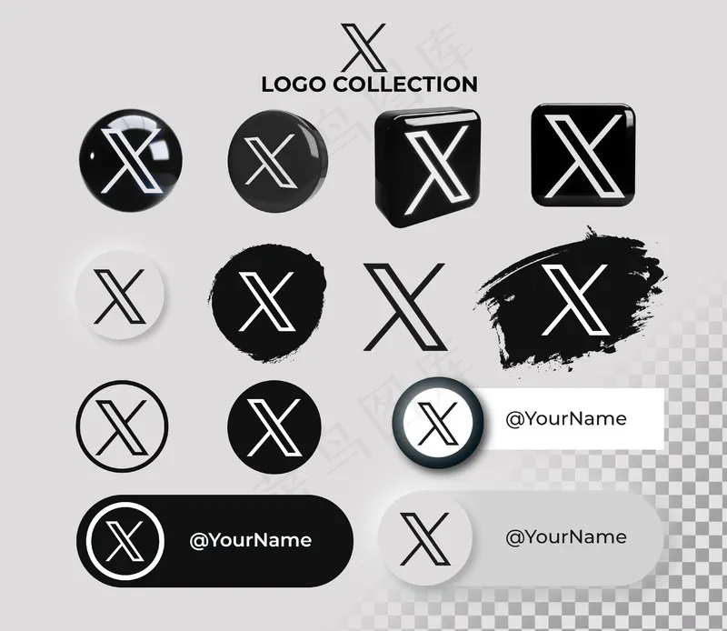 黑色图标各种黑色X图标logo黑色风格psd模版下载