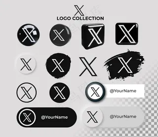 黑色图标各种黑色X图标logo黑色风格