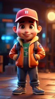 3D卡通人物快递员男士3