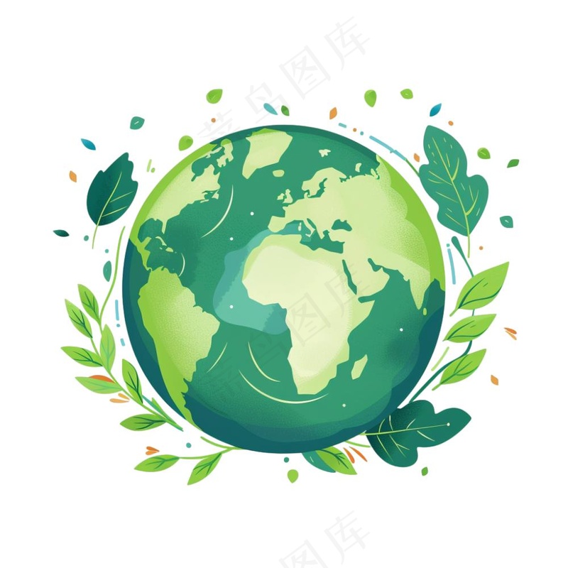 世界地球保护环境绿色卡通插画免抠
