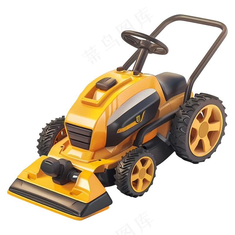 免抠黄色的除草机