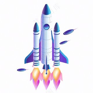 火箭太空航空卡通插画免抠