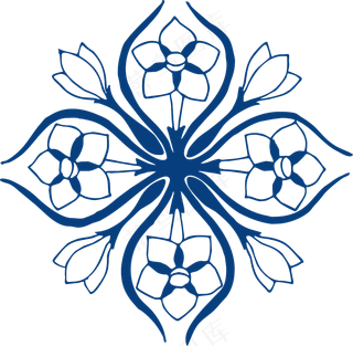 古代青花瓷图案花纹中国风图案祥云纹理传统图腾PNG免扣素材