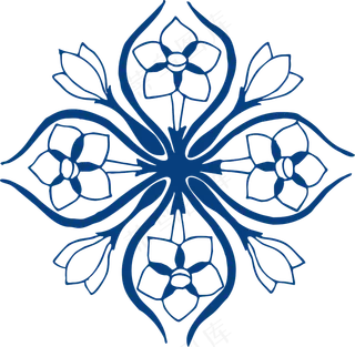 古代青花瓷图案花纹中国风图案祥云纹理传统图腾PNG免扣素材