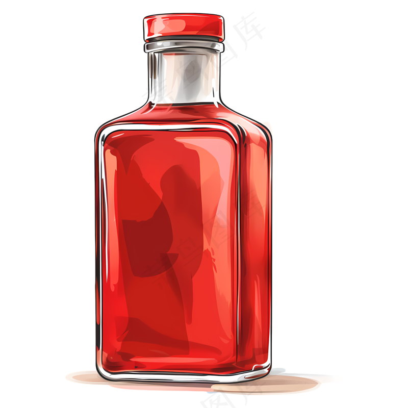 免抠红色酒瓶