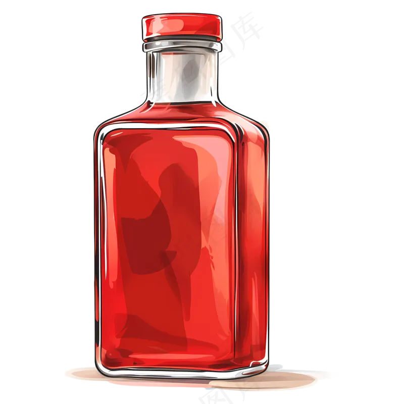 免抠红色酒瓶