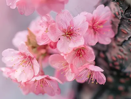 春日樱花花朵摄影图