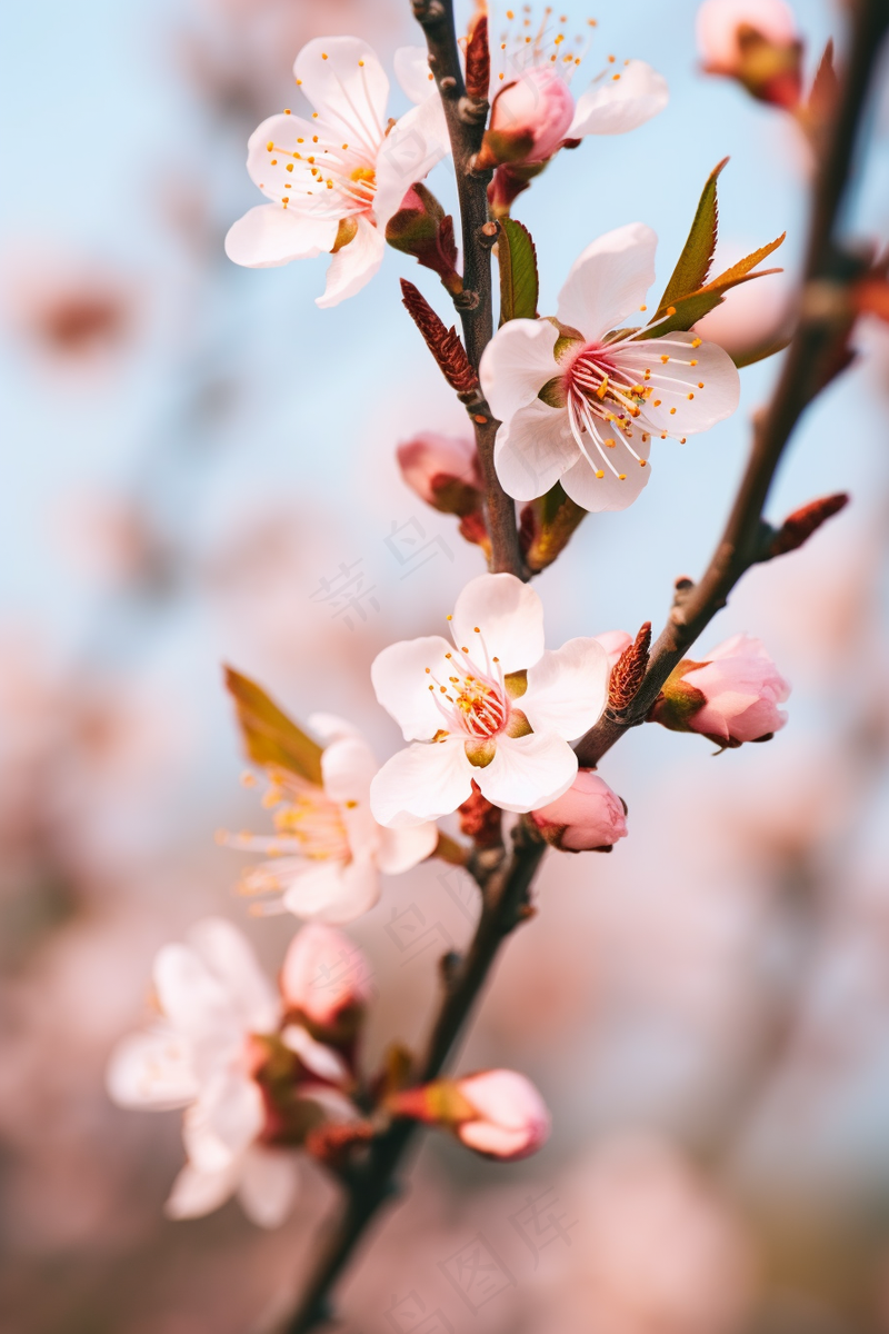 春天桃花粉色花朵摄影图(2688x4032)