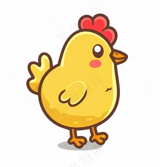 小黄鸡动物卡通插画免抠