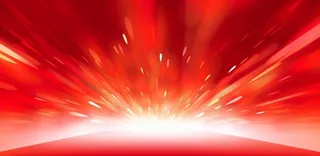 红色喜庆线条曲线科技风粒子流光特效红色展板背景