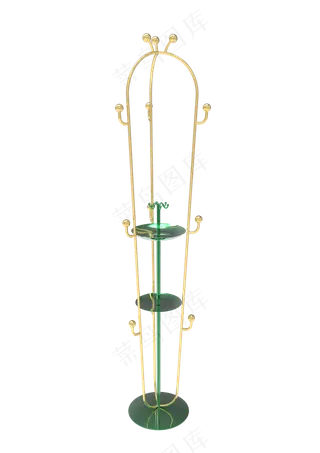 免抠家具|金色仙人掌造型铁艺置物挂衣架