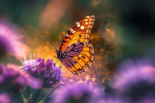 蝴蝶春天花丛蝶恋花摄影图