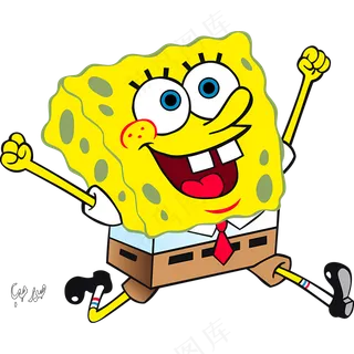 免抠卡通角色开心的海绵宝宝