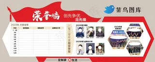 红色公司年终表扬荣誉墙