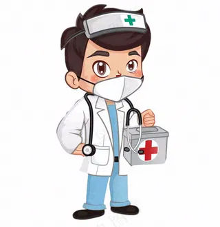 医生提着药箱医疗人物卡通插画免抠