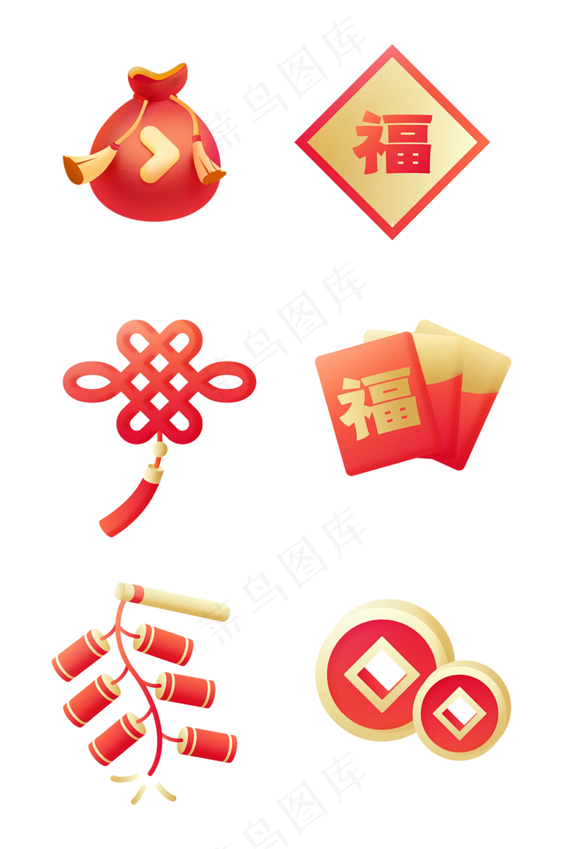 福袋子 春节 插画