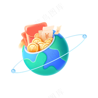 蓝色简约风星球图标