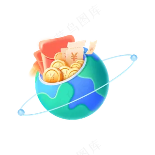 蓝色简约风星球图标