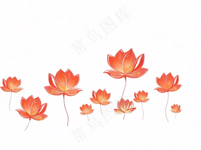 莲花灯睡莲祈福中元节寒衣节插画免抠(1264x944)